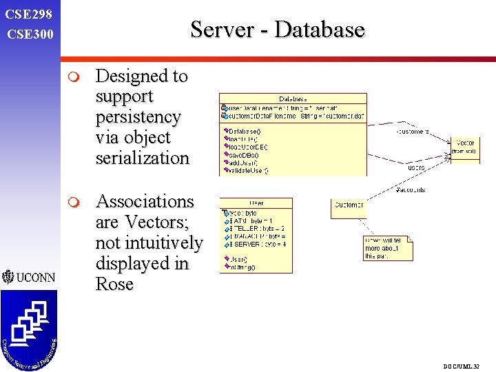 CSE 298 CSE 300 Server - Database m Designed to support persistency via object CSE 298 CSE 300 Server - Database m Designed to support persistency via object