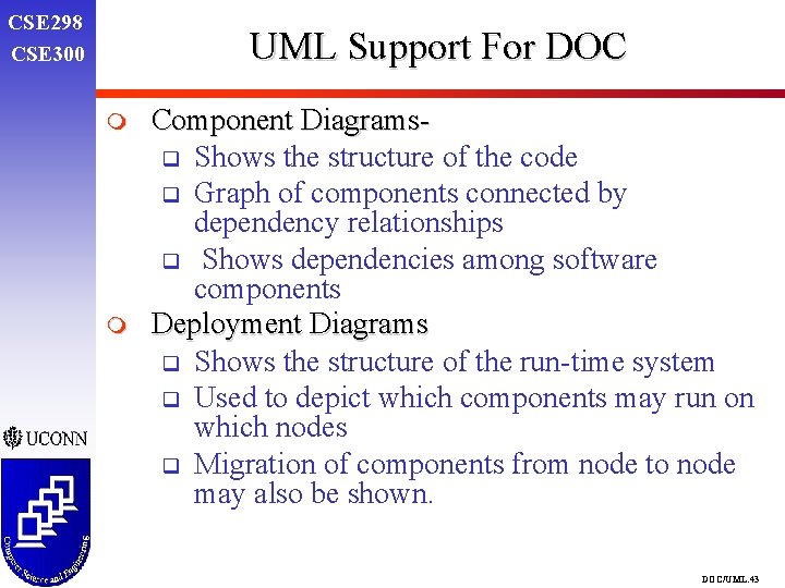 CSE 298 CSE 300 UML Support For DOC m m Component Diagramsq Shows the CSE 298 CSE 300 UML Support For DOC m m Component Diagramsq Shows the