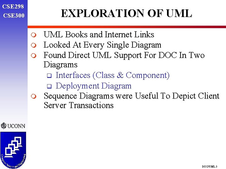 CSE 298 CSE 300 EXPLORATION OF UML m m UML Books and Internet Links CSE 298 CSE 300 EXPLORATION OF UML m m UML Books and Internet Links