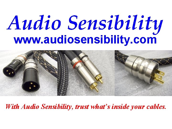 Audio Sensibility www. audiosensibility. com With Audio Sensibility, trust what’s inside your cables. 