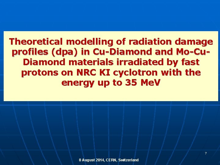 Theoretical modelling of radiation damage profiles (dpa) in Cu-Diamond and Mo-Cu. Diamond materials irradiated