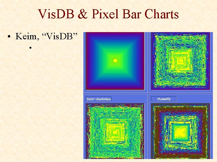 Vis. DB & Pixel Bar Charts • Keim, “Vis. DB” • 