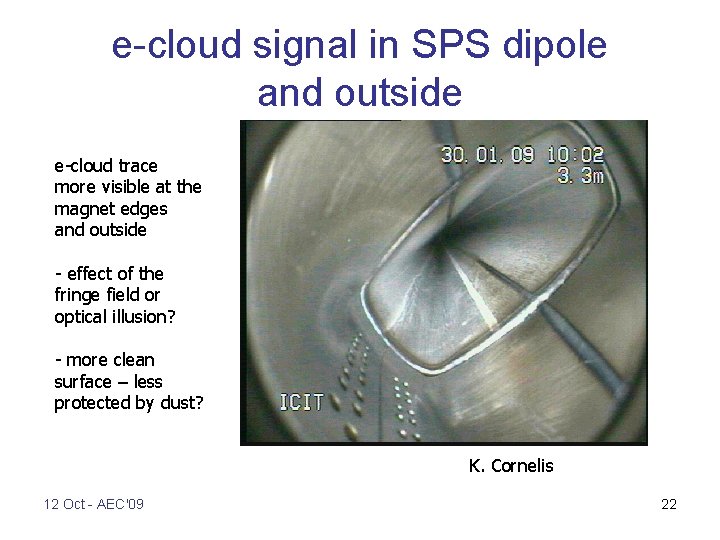 e-cloud signal in SPS dipole and outside e-cloud trace more visible at the magnet