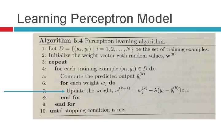 Learning Perceptron Model 