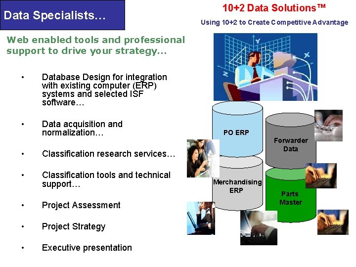 Data Specialists… 10+2 Data Solutions™ Using 10+2 to Create Competitive Advantage Web enabled tools