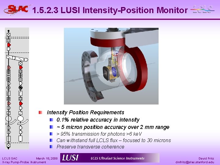 1. 5. 2. 3 LUSI Intensity-Position Monitor Intensity Position Requirements 0. 1% relative accuracy