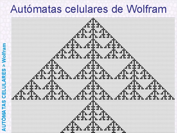 AUTÓMATAS CELULARES > Wolfram Autómatas celulares de Wolfram 