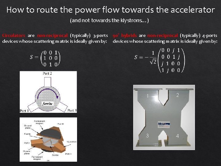 How to route the power flow towards the accelerator (and not towards the klystrons…)