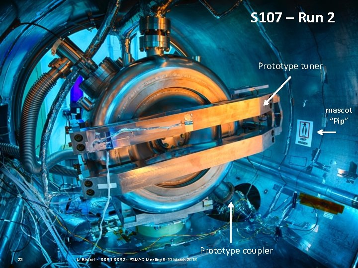 S 107 – Run 2 Prototype tuner mascot “Pip” Prototype coupler 23 L. Ristori