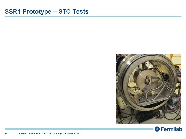 SSR 1 Prototype – STC Tests 33 L. Ristori - SSR 1 SSR 2