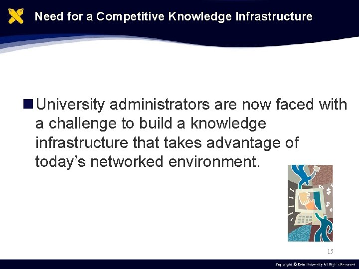 Need for a Competitive Knowledge Infrastructure n University administrators are now faced with a