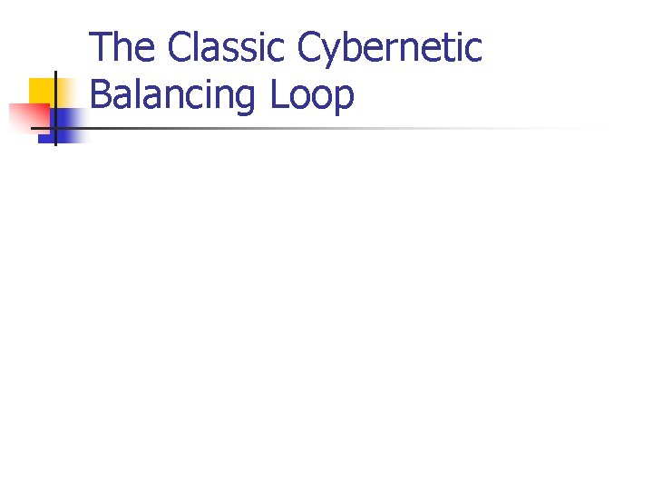 The Classic Cybernetic Balancing Loop The Classic Cybernetic Balancing Loop