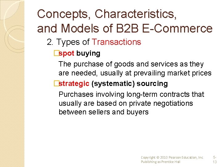 Chapter 6 B 2 B ECommerce Learning Objectives