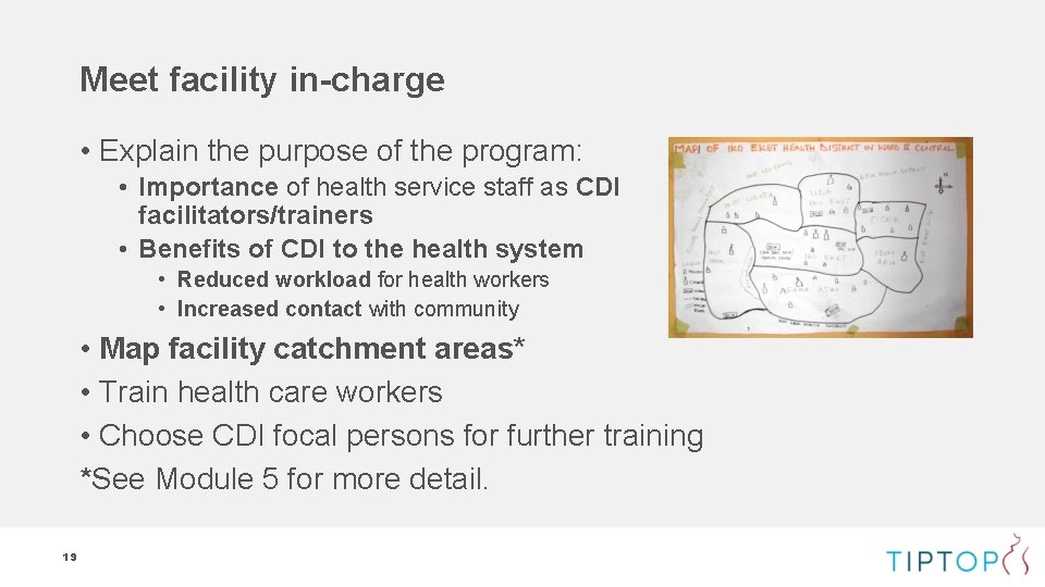 Meet facility in-charge • Explain the purpose of the program: • Importance of health Meet facility in-charge • Explain the purpose of the program: • Importance of health