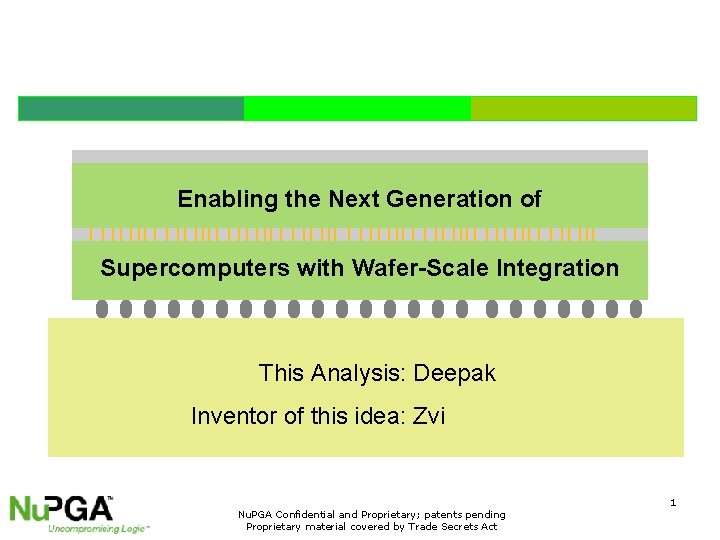 Enabling the Next Generation of Supercomputers with Wafer-Scale Integration This Analysis: Deepak Inventor of