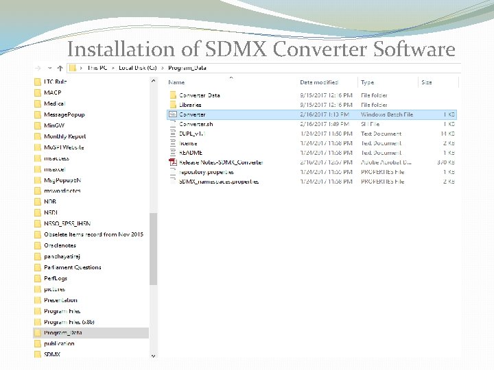 Installation of SDMX Converter Software 