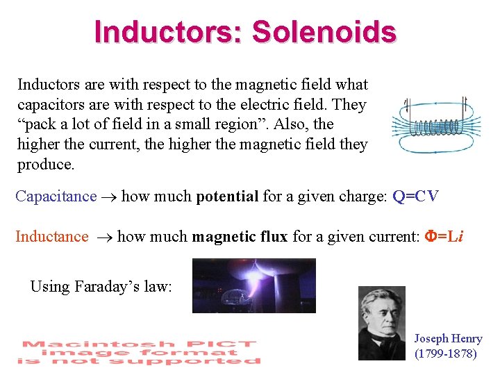 Inductors: Solenoids Inductors are with respect to the magnetic field what capacitors are with