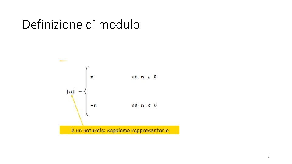 Definizione di modulo 7 