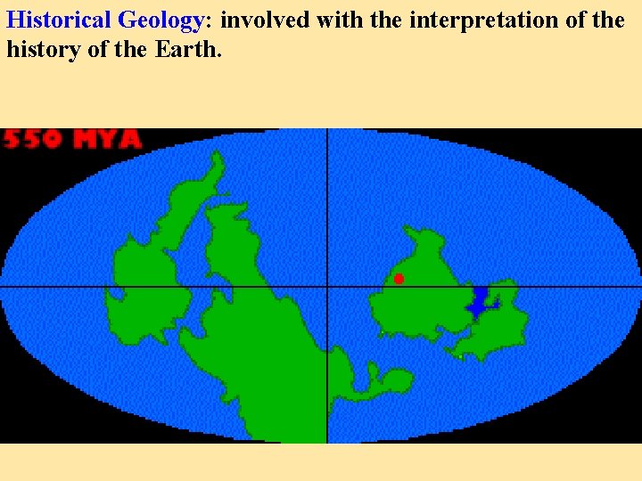 Historical Geology: involved with the interpretation of the history of the Earth. 