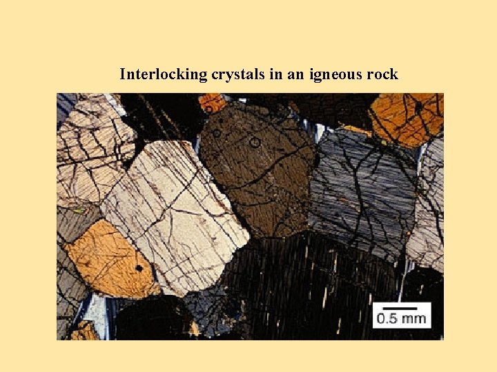 Interlocking crystals in an igneous rock 