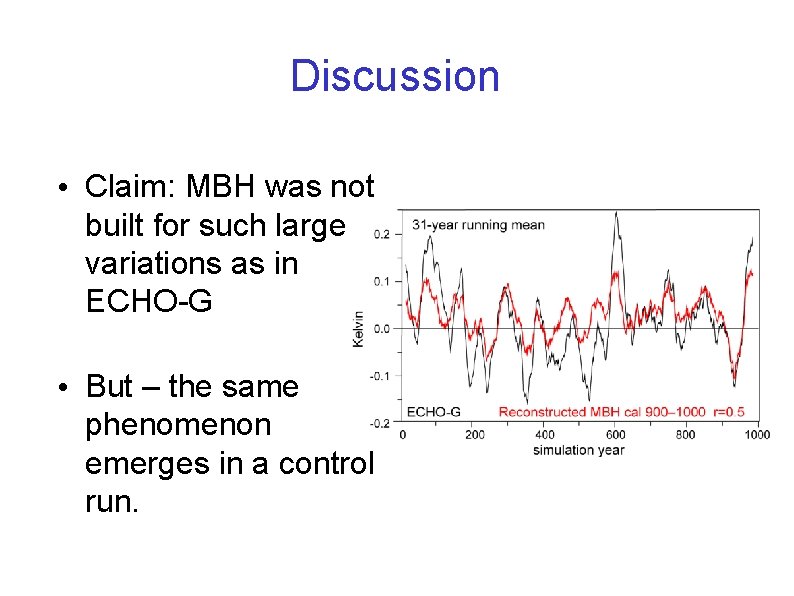 Discussion • Claim: MBH was not built for such large variations as in ECHO-G