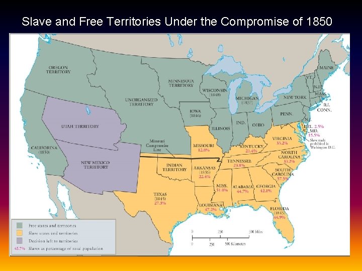 Slave and Free Territories Under the Compromise of 1850 