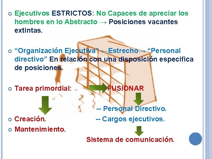  Ejecutivos ESTRICTOS: No Capaces de apreciar los hombres en lo Abstracto → Posiciones