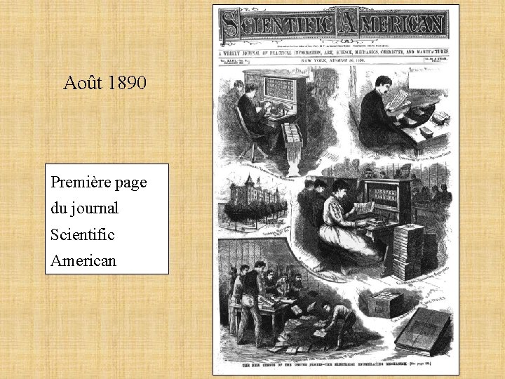Août 1890 Première page du journal Scientific American 