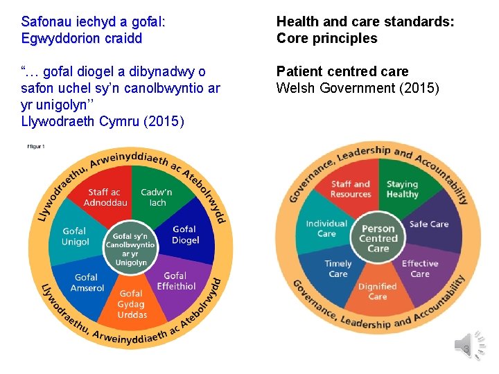 Safonau iechyd a gofal: Egwyddorion craidd Health and care standards: Core principles “… gofal