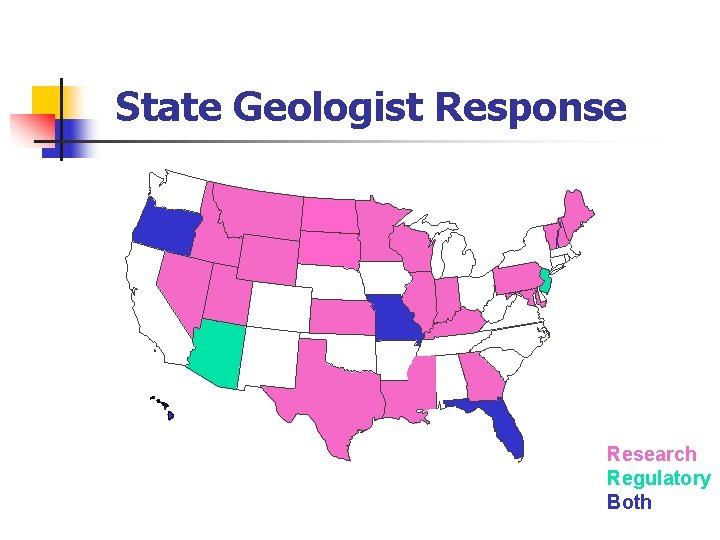 State Geologist Response Research Regulatory Both 