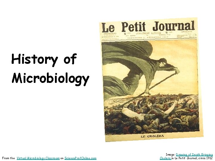 History of Microbiology From the Virtual Microbiology Classroom on Science. Prof. Online. com Image: