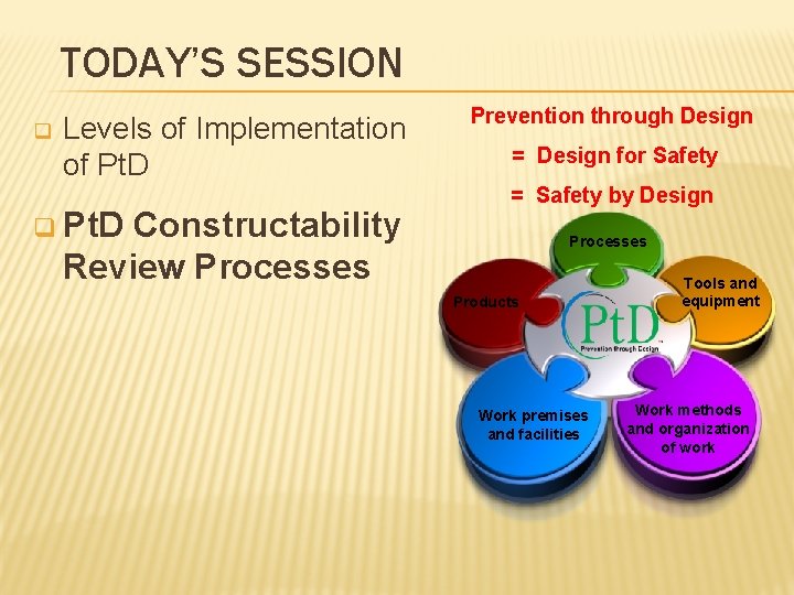 TODAY’S SESSION q Levels of Implementation of Pt. D q Pt. D Constructability Review