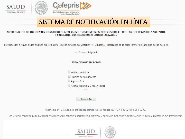 SISTEMA DE NOTIFICACIÓN EN LÍNEA 