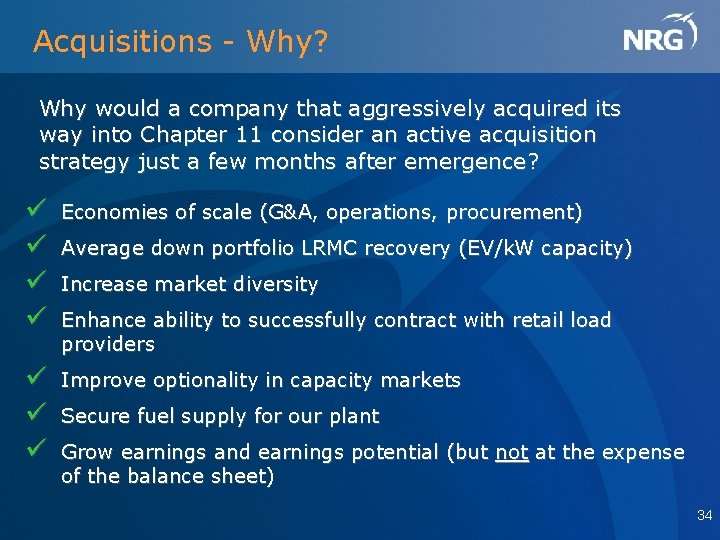 Acquisitions - Why? Why would a company that aggressively acquired its way into Chapter