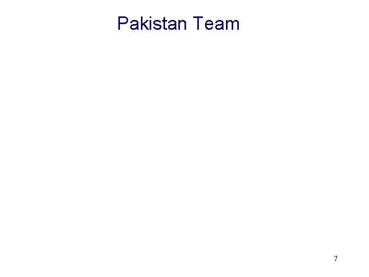 Pakistan Team 7 
