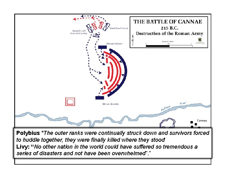 Polybius "The outer ranks were continually struck down and survivors forced to huddle together,