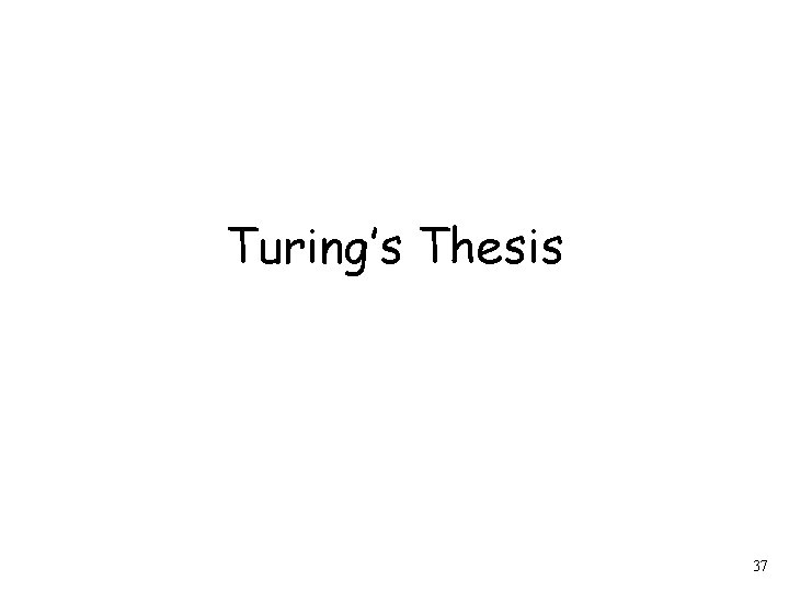 Turing’s Thesis 37 