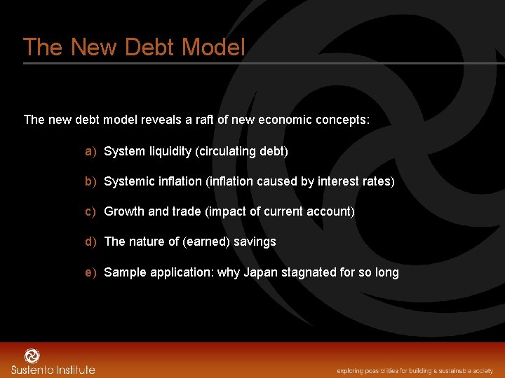 The New Debt Model The new debt model reveals a raft of new economic
