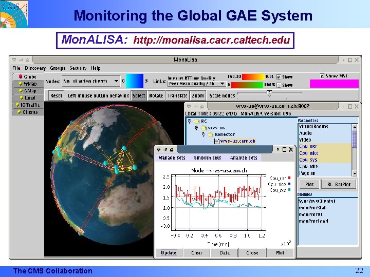 Monitoring the Global GAE System Mon. ALISA: http: //monalisa. cacr. caltech. edu The CMS