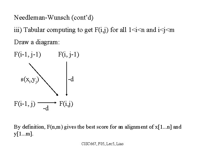 Cisc 667 Intro To Bioinformatics Fall 2005 Pairwise