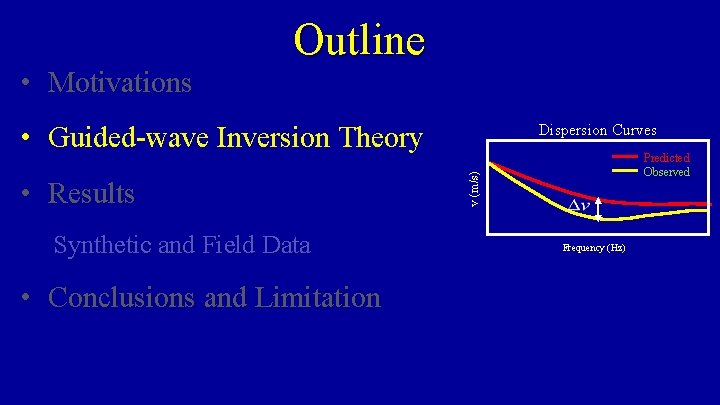  • Motivations Outline • Guided-wave Inversion Theory Synthetic and Field Data • Conclusions