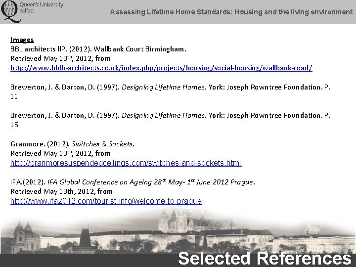 Assessing Lifetime Home Standards: Housing and the living environment Images BBL architects ll. P.
