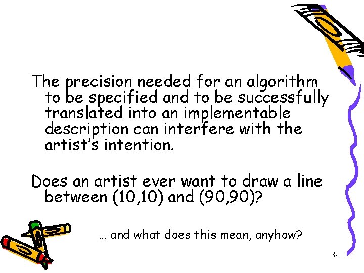 The precision needed for an algorithm to be specified and to be successfully translated