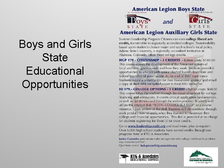 Boys and Girls State Educational Opportunities 