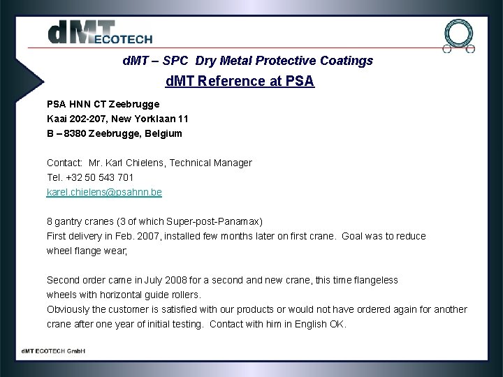 d. MT – SPC Dry Metal Protective Coatings d. MT Reference at PSA HNN d. MT – SPC Dry Metal Protective Coatings d. MT Reference at PSA HNN