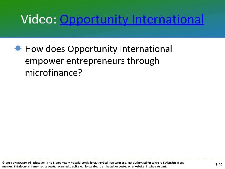Video: Opportunity International How does Opportunity International empower entrepreneurs through microfinance? © 2016 by