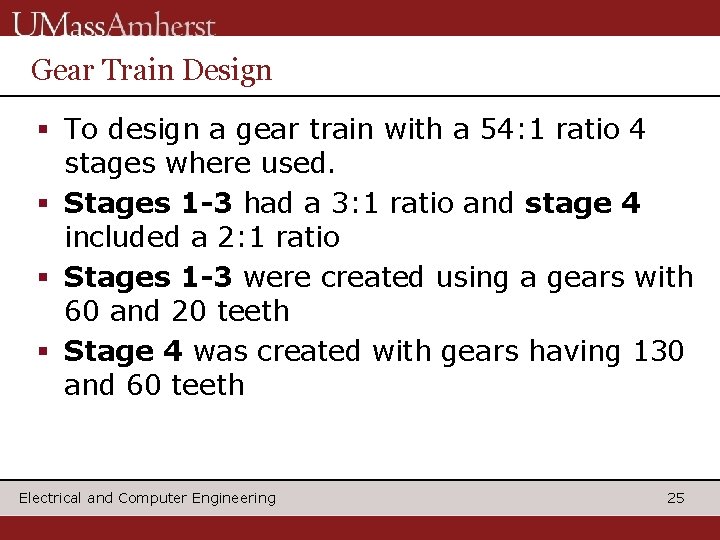 Gear Train Design § To design a gear train with a 54: 1 ratio