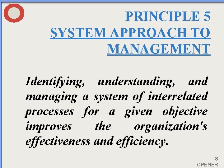 Management System Principles MIS 24163 Principles of Management 1 OPENER REQUIRED