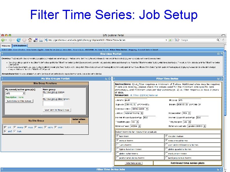 Filter Time Series: Job Setup 