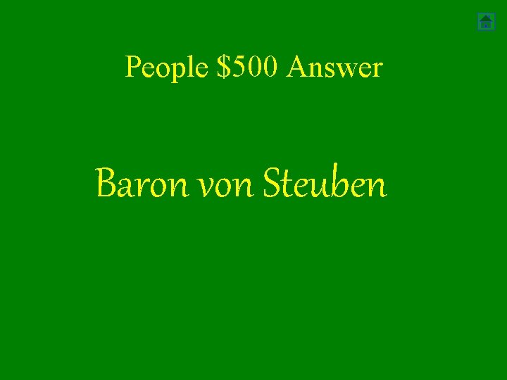 People $500 Answer Baron von Steuben 